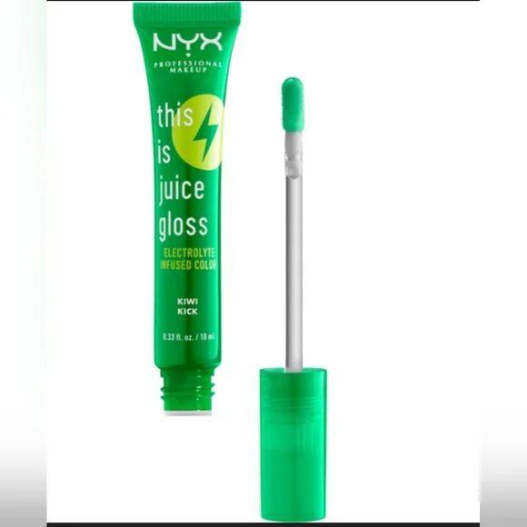 NYX This Is Juice Lip Gloss Electrolyte Infused Kiwi Kick Full Size 0.33oz NWT - Picture 3 of 6